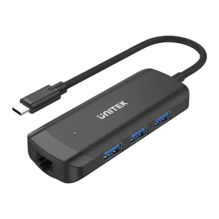 UNITEK Hub Aktywny 3x USB-A 5Gbps RJ-45 1Gbps