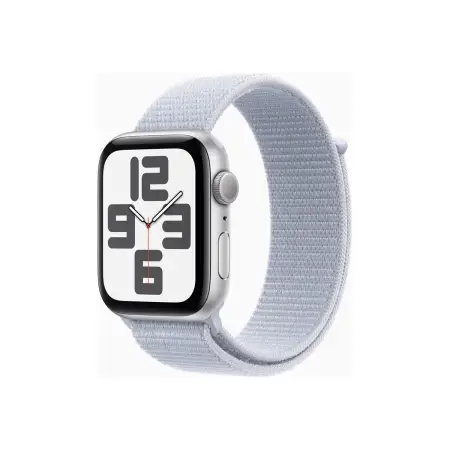 APPLE Watch SE GPS 44mm Silver Aluminium Case with Blue Cloud Sport Loop