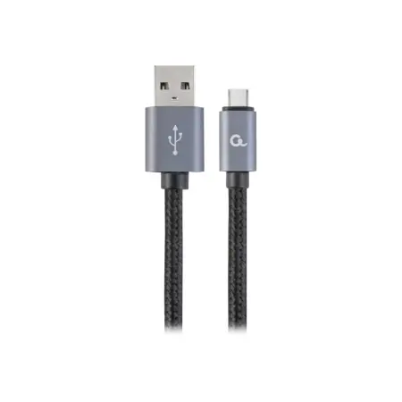 GEMBIRD CCB-mUSB2B-AMCM-6 Gembird kabel USB-C czarny oplot nylonowy, metalowe wtyki, 1.8m