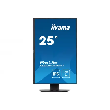 IIYAMA XUB2595WSU-B5 25inch ETE IPS-panel 1920x1200 300cd/m2 4ms VGA HDMI DP USB HUB 2x2.0 Speakers 15cm Height Adj. Stand (P)