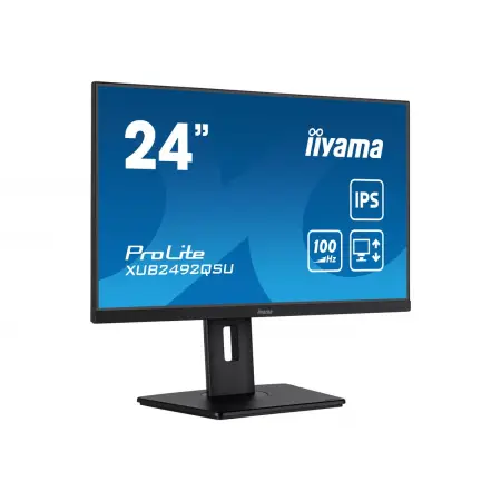 IIYAMA XUB2492QSU-B1 24inch ETE IPS-panel 2560x1440 100Hz QHD 300cd/m2 0.5ms MPRT FreeSync HDMI DP 15cm Height Adj. Stand (P)