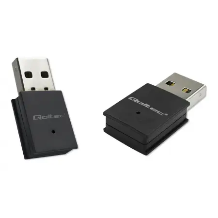 QOLTEC 56989 Bezprzewodowy Ultra szybki mini adapter WiFi Standard AC BT 4.0 USB 600Mbps