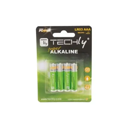 TECHLY Baterie alkaliczne 1.5V AAA LR03 4 sztuki