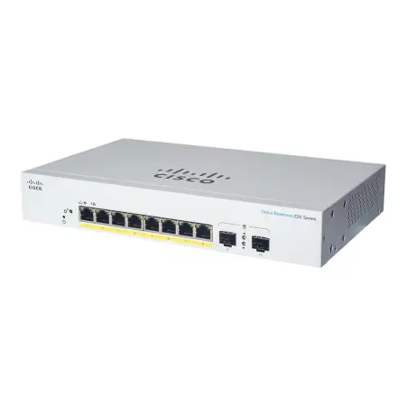 CISCO Business Switching CBS220 Smart 8-port Gigabit PoE 65W 2x1G SFP uplink external power supply