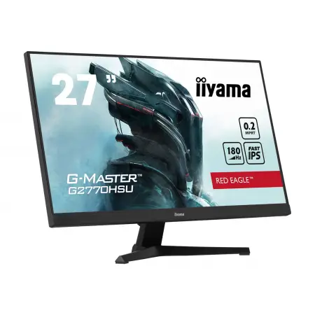 IIYAMA G2770HSU-B6 G-Master Red Eagle 27inch Fast IPS FHD FreeSync Premium 180Hz 1100:1 300cd/m2 0.2ms HDMI DP 4xUSB Black Speakers