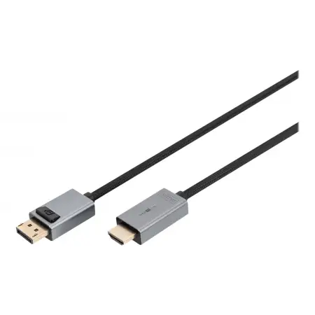 DIGITUS Kabel adapter PREMIUM DisplayPort - HDMI 4K 30Hz DP/HDMI M/M 1m