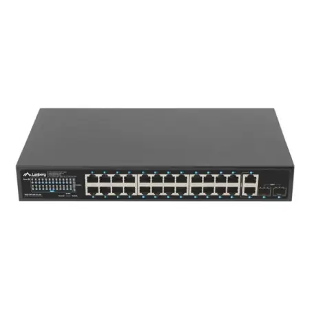 LANBERG switch PoE+ rack 19inch 24x 1GB POE+ 2x GB 2x SFP 360W RSGE-24P-2GE-2S-360 niezarządzalny