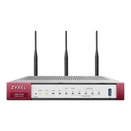 ZYXEL USG Flex Firewall 10/100/1000 1xWAN 1xSFP 4xLAN/DMZ ports 1xUSB 802.11a/b/g/n/ac