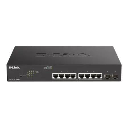 D-LINK 10-Port Layer2 PoE+ Gigabit Smart Switch 8x 10/100/1000Mbit/s TP RJ-45 PoE Port 802.3af/at Power-over-Ethernet up to 30 Watt