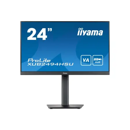 IIYAMA XUB2494HSU-B2 24inch ETE VA-panel 1920x1080 15cm height adj. stand 4ms 250cd/m2 HDMI DP Speakers