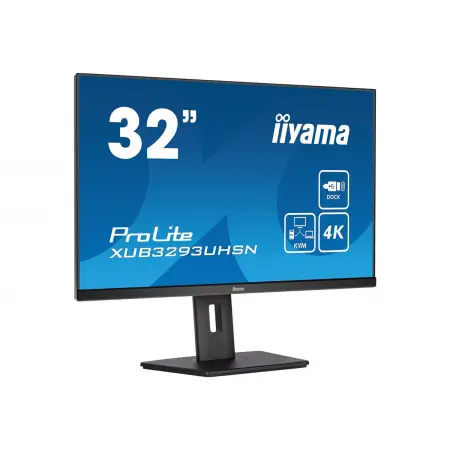 IIYAMA XUB3293UHSN-B5 32inch ETE IPS 3840x2160 UHD 1000:1 350cd/m2 4ms HDMI DP USB-C Dock LAN 65W PD Speakers 15cm Height Adj. (P)