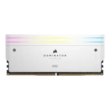 CORSAIR DOMINATOR TITANIUM RGB 64GB 2x32GB DDR5 6400MT/s DIMM Unbuffered 32-40-40-84 Std PMIC XMP 3.0 White Heatspreader 1.4V