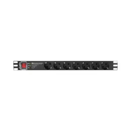 LANBERG listwa zasilajaca rack PDU Pro 19inch 1U 16A 7x Shuko 2m czarna