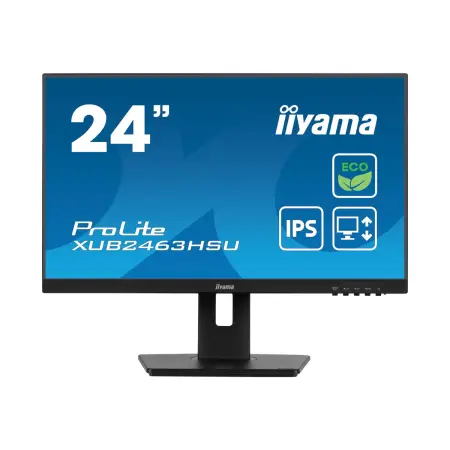 IIYAMA XUB2463HSU-B1 23.8inch ETE IPS EyeComfort/EyeSafe 2.0 FHD 100Hz 250cd/m2 3ms HDMI DP 2xUSB 3.2 Speakers 15cm Height Adj. (P)