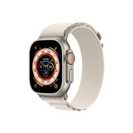 APPLE Watch Ultra GPS + Cellular 49mm Titanium Case with Starlight Alpine Loop - Large