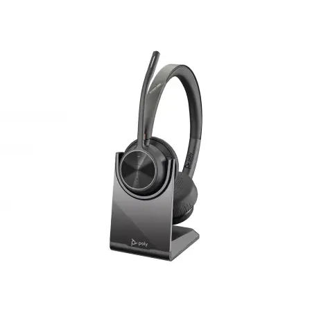 HP Poly Voyager 4320 UC Stereo USB-A Headset +BT700 USB-A Adapter +Charging Stand