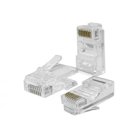 QOLTEC 54551 Wtyk złącze modularne RJ45 / CAT5e / UTP / Pozłacane styki / 10 sztuk