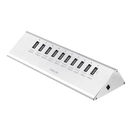 LOGILINK UA0226 LOGILINK - Hub biurkowyUSB 2.0 Hub 10-portowy, z zasilaczem