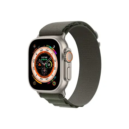 APPLE Watch Ultra GPS + Cellular 49mm Titanium Case with Green Alpine Loop - Small