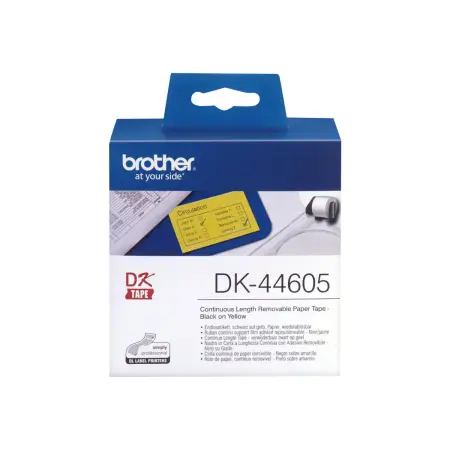 BROTHER DK44605 Taśma Brother Removable Yellow Paper Tape 62mm x 30.48m