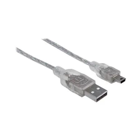 MANHATTAN 333412 Manhattan Kabel USB 2.0 A-B Mini (Canon) M/M 1,8m srebrny