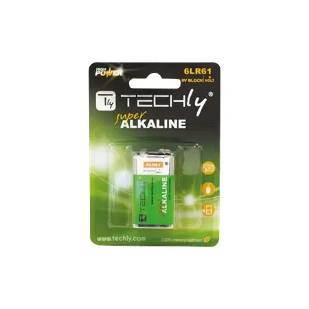 TECHLY Bateria alkaliczna 9V 6LR61 PP3 1 sztuka