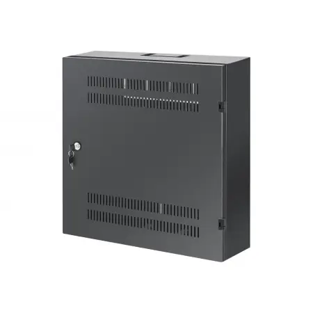 INTELLINET Low-Profile 19inch Wall Mount Cabinet with 4U Horizontal and 2U Vertical Rails 170mm 6.7 in depth black RAL7021