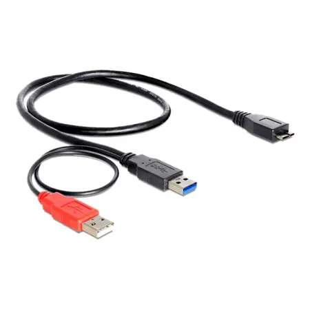DELOCK 82909 Delock kabel USB 3.0-AM -> USB 3.0-micro BM+ USB 2.0-AM, 20 cm, black
