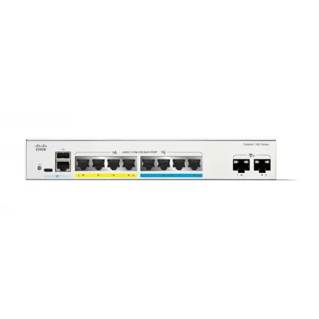 CISCO Catalyst 1300 8-Port Switch / 4-Port 2.5GE + 4-Port 1GE PoE+ with 120W power budget 2 x 10G SFP+ Uplinks