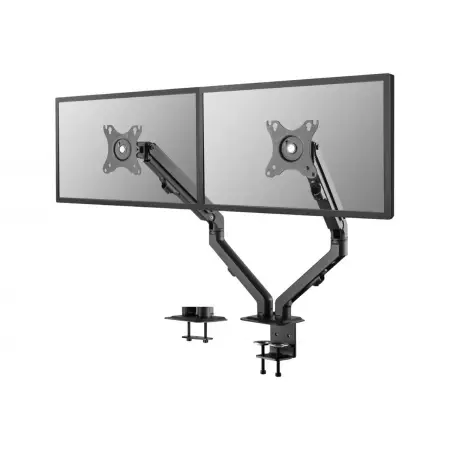 NEOMOUNTS Monitor Dual-DeskMount Gasspring up to 2x 27inch 2x 7kg Grommet/Clamp Full motion VESA75/100 black Mount