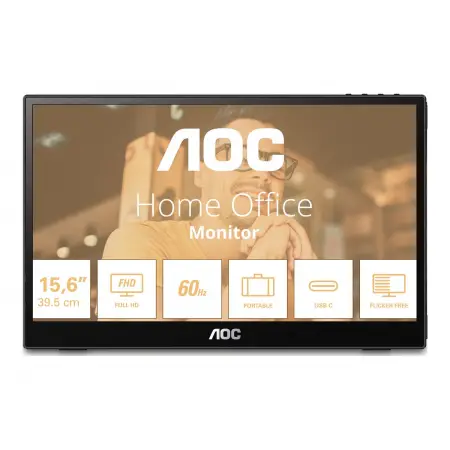 AOC 16T3EA 15.6inch IPS 1920x1080 Monitor 4ms 16.9 USB Black/Grey