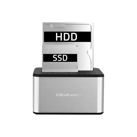 QOLTEC 50316 Stacja dokująca dysków 2x HDD/SSD 2.5/3.5inch SATA USB 3.0 Klonowanie