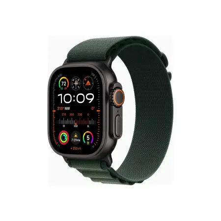 APPLE Watch Ultra 2 GPS + Cellular 49mm Black Titanium Case with Dark Green Alpine Loop - Large