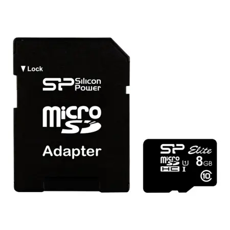 SILICON POWER Elite Micro SDHC 8GB class 10 UHS-1 U1 + Adapter