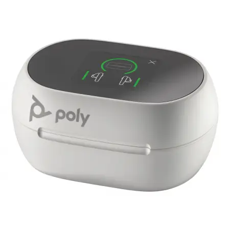 HP Poly Voyager Free 60+ UC White Sand Earbuds +BT700 USB-C Adapter +Touchscreen Charge Case