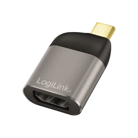 LOGILINK CUA0204 Adapter USB typu C USB-C/M na DP/F 8K aluminium czarny/szary