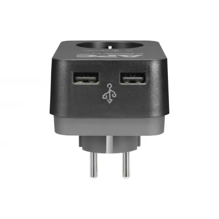 APC Essential SurgeArrest 1 Outlet 2 USB Ports Black 230V Germany