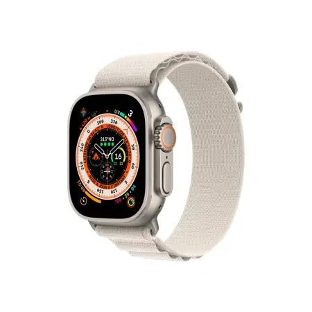 APPLE Watch Ultra GPS + Cellular 49mm Titanium Case with Starlight Alpine Loop - Small