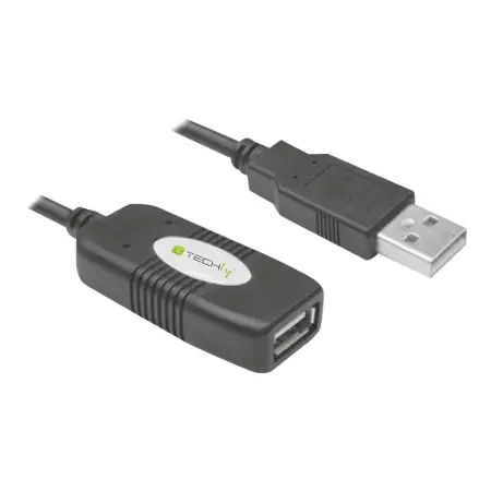 TECHLY 023646 Techly Przedłużacz kabel USB 2.0 aktywny USB A/USB A M/F 10m czarny