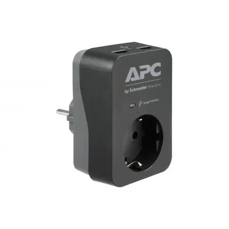 APC Essential SurgeArrest 1 Outlet 2 USB Ports Black 230V Germany