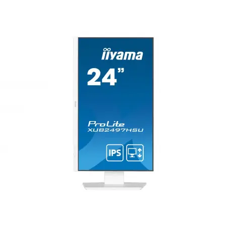 IIYAMA XUB2497HSU-W2 24inch IPS FHD 100Hz Adaptive Sync 300cd/m2 1ms HDMI DP 2xUSB 2.0 Speakers 15cm Height Adj. Stand White