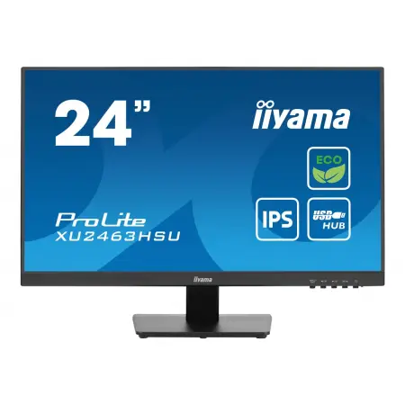 IIYAMA XU2463HSU-B1 23.8inch ETE IPS EyeComfort/EyeSafe 2.0 FHD 100Hz 250cd/m2 3ms HDMI DP GTG 2xUSB 3.2 Speakers FreeSync (P)