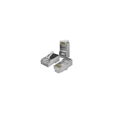 QOLTEC 54556 Wtyk złącze modularne RJ45 / CAT6 / FTP / Pozłacane styki / 100 sztuk