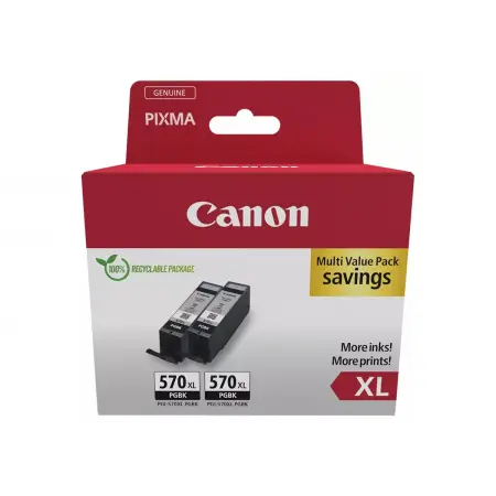 CANON PGI-570XL Ink Cartridge BK TWIN BL SEC
