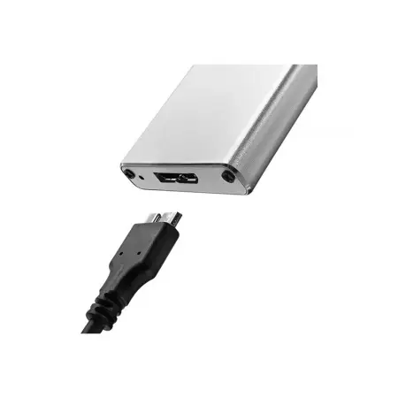 QOLTEC 51833 Obudowa / Kieszeń na dysk M.2 SSD / SATA / NGFF / USB 3.0 / Super speed 5Gb/s / 2TB / Srebrny