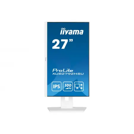 IIYAMA XUB2792HSU-W6 27inch ETE IPS FHD 100Hz 250cd/m2 0.4ms HDMI DP 4xUSB 3.2 FreeSync Speakers 15cm Height Adj. White (P)