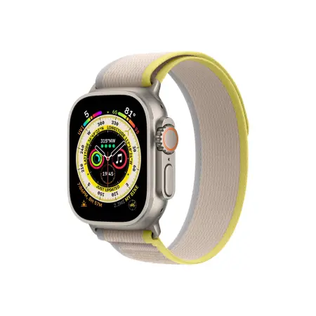 APPLE Watch Ultra GPS + Cellular 49mm Titanium Case with Yellow/Beige Trail Loop - S/M