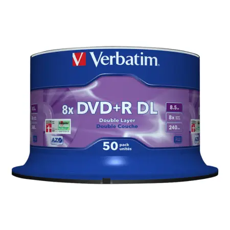 VERBATIM 43758 Verbatim DVD+R DLspindle 50 8,5GB 8x matt silver surface