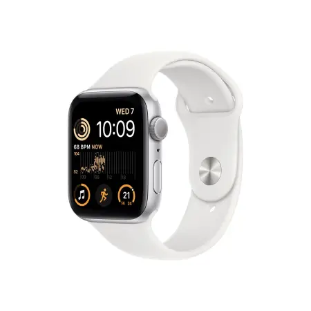 APPLE Watch SE GPS 44mm Silver Aluminium Case with White Sport Band - Regular