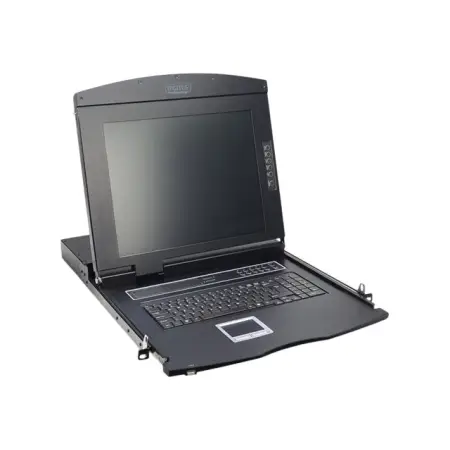 DIGITUS DS-72210-2US Konsola 17 LCD z touchpad KVM 8 portów 1U komplet kabli (8xDS-19231) klawiatura